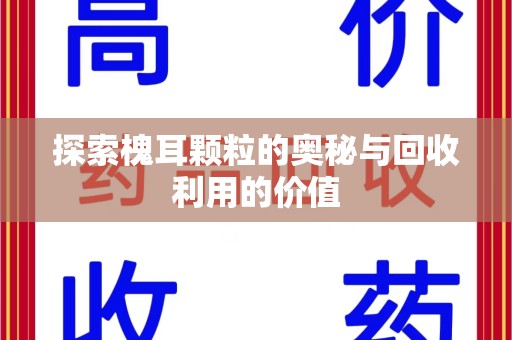 邯郸探索槐耳颗粒的奥秘与回收利用的价值
