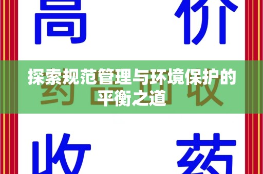 邯郸探索规范管理与环境保护的平衡之道